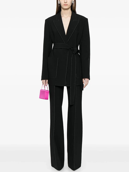HIGH STREET Newest Fashion 2024 Designer Suit Set Women's Contrast
