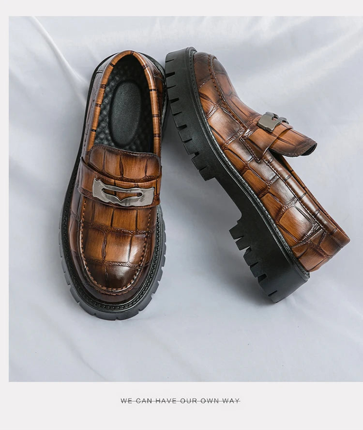 STRONGSHEN Men Oxford Shoes Leather Platform Casual Shoes Comfortable Formal Loafer Business Office Formal Dress Shoes 38-46