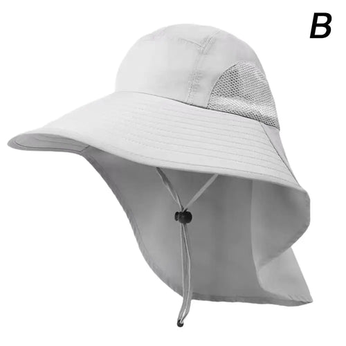 Wide Brim Sun Hat with Neck Flap for men women Adjustable Outdoor
