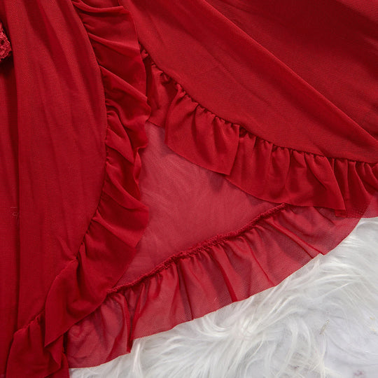 Transparent Red Sexy Lingerie Women's Underwear See Through Sleepwear