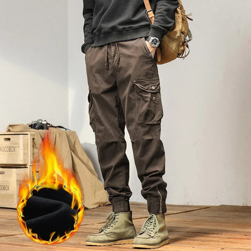 HIQOR 2024 New Cargo Pants Men Winter Man Y2k Harem Tactical Pants for