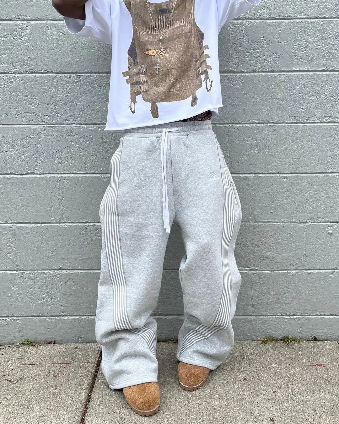 Y2k Embroidered Gray Casual Pants Camo Functional Tactical Functional
