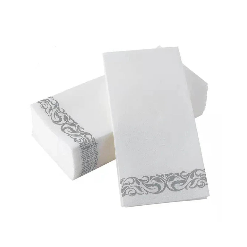 50PCS Disposable Table Paper Napkins Elegant Tissue Vintage Towel