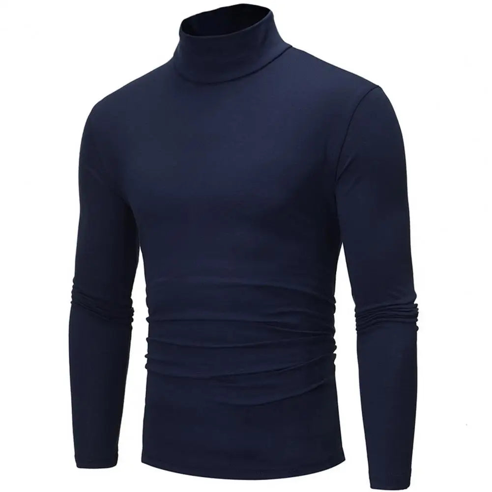 Slim Men Autumn Winter Thermal Underwear Bottoming T-shirt Turtleneck