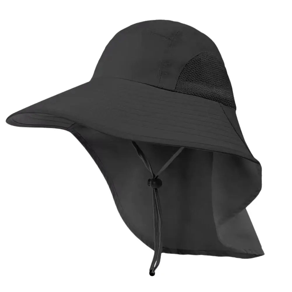 Wide Brim Sun Hat with Neck Flap for men women Adjustable Outdoor