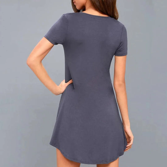 Short Sleeve Summer Dresses Women Casual Loose T shirt Dress