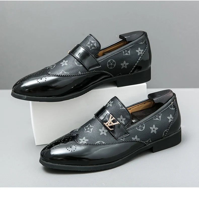 Summer British Slip-On Small Leather Shoes for Men, Lazy Korean Style Versatile Casual Leather Shoes for Men, Business Men's Sho