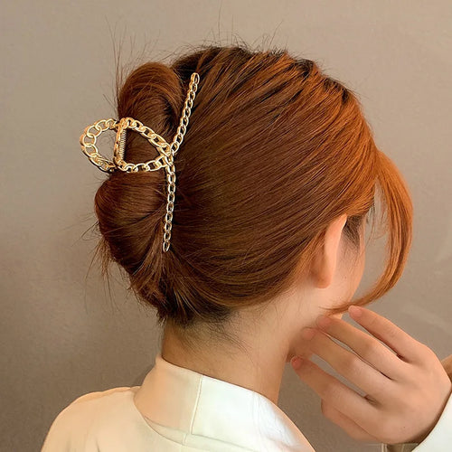 Metal Geometric Hair Claw Crab Hairpins Fashion Cross Hair Clips