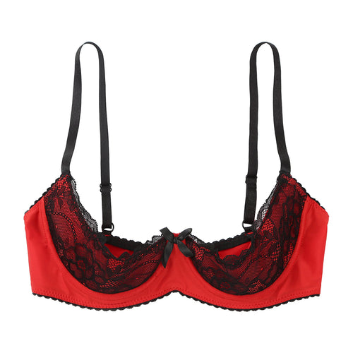 Sexy Lace Bra Women's Lingerie Underwire Half Cup Push Up Brassiere