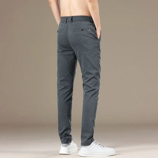 New 2025 Summer Lyocell Fabric Mens Casual Pants Hight Quality Fashion Slim Business Trousers Brand Elastic Soft Cargo Pants