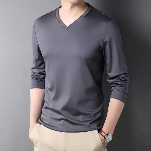Fashion Luxury Men's Clothing Stylish V-Neck Men's Long Sleeve Casual