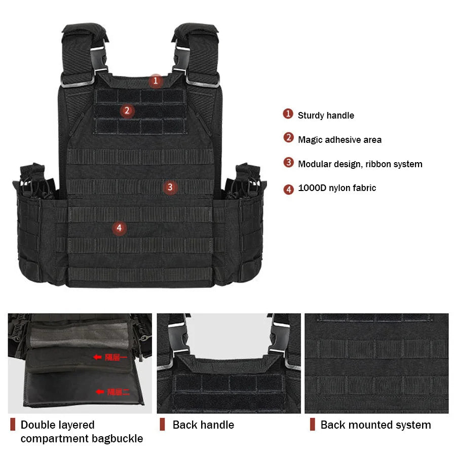 Quick dismantling tactical training vest outdoor CS protective equipment combat vest camouflage suit