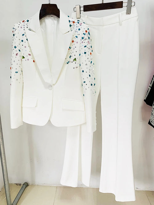 HIGH STREET Newest 2024 Designer Runway Fashion Suit Set Women's Slim