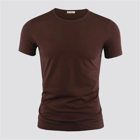 2025 Men's T Shirt Pure Color V Collar Short Sleeved Tops Tees Men