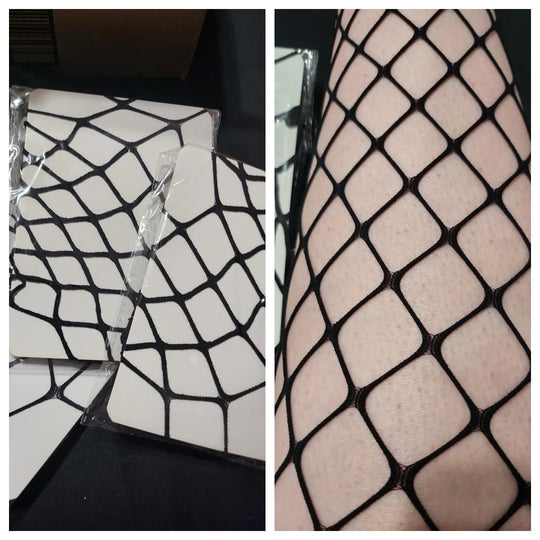 Women's Footless Fishnet Ankle Tights Plus Size High Waist High