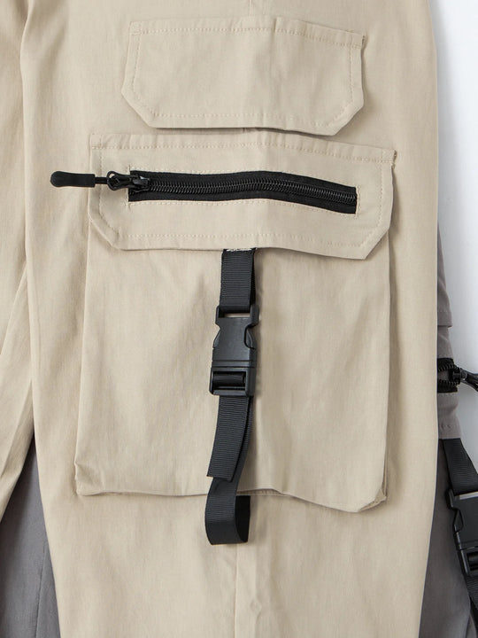 Spring and Autumn men ebay casual multi-pocket slim foot overalls