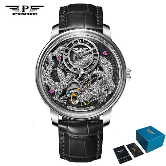 Men's Mechanical Watch Dragon Series M2797B Automatic Movement Leather Sapphire Men Wristwatches