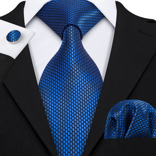 Men Tie Gold Navy Blue Striped Silk Tie 3.4" Jacquard Party