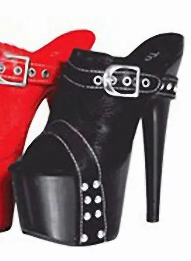 17CM Women's High Heeled Shoes Thick Platform Gothic Shallow Slippers Rivet Big Size Nightclub 7 Inches White Party Buckle Strap