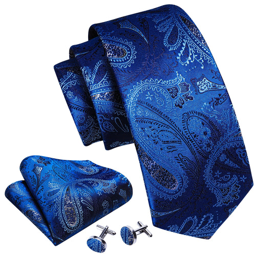 Men Tie Gold Navy Blue Striped Silk Tie 3.4" Jacquard Party