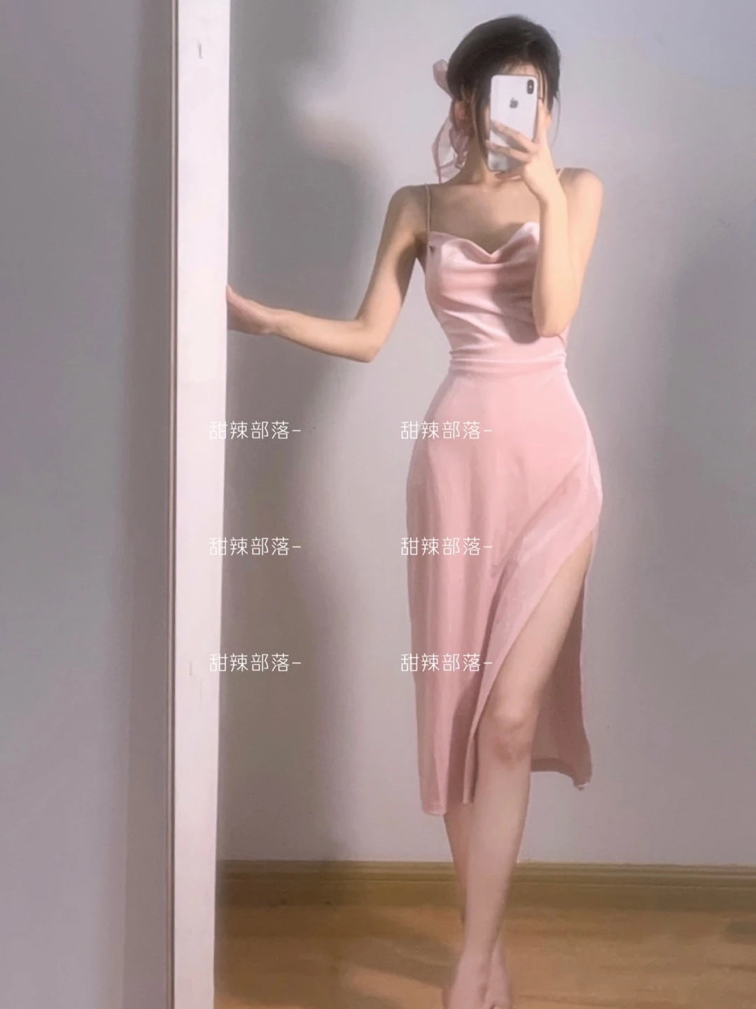 WOMENGAGA 2022 Summer Hot Sexy Bright Pink Maxi Dress Long Tank
