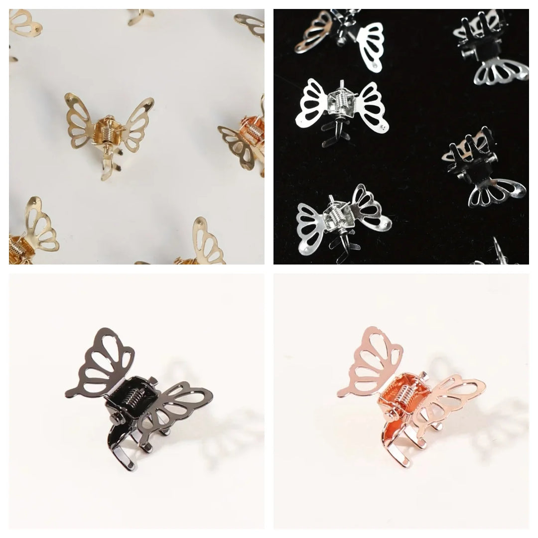 10pcs Mini Hollow Out Butterfly Design Sweet Hair Clip Retro Bangs