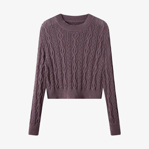 AS 2024 woman clothes short design Cable knitted tops + cupro