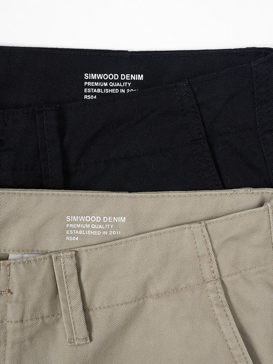 SIMWOOD 2024 Autumn New Regular Straight Pants Men 320gsm Dark Washed