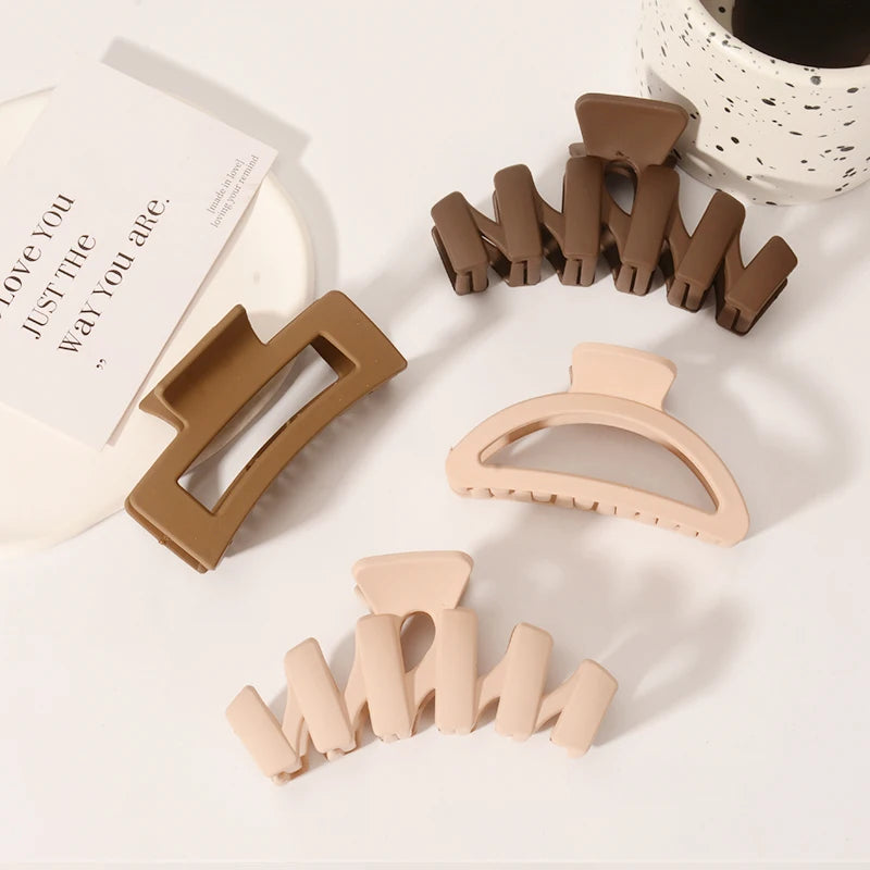 5PCS Frosted Hair Clips Simple Big Hair Claw Clips for Women Girls Thin Thick Curly Hair Jaw Clips Shark Clips Hair Accessories
