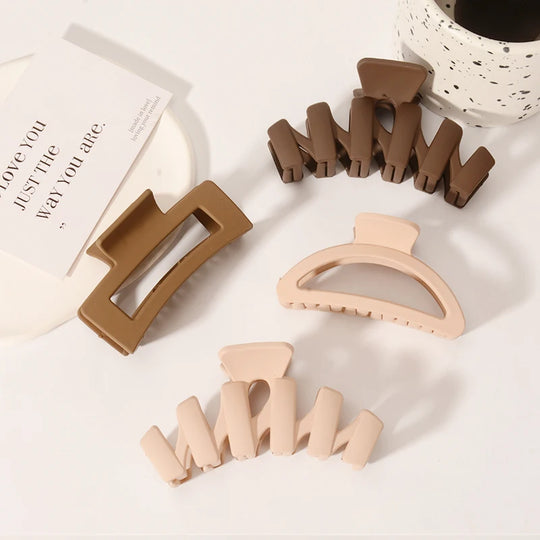 5PCS Frosted Hair Clips Simple Big Hair Claw Clips for Women Girls Thin Thick Curly Hair Jaw Clips Shark Clips Hair Accessories