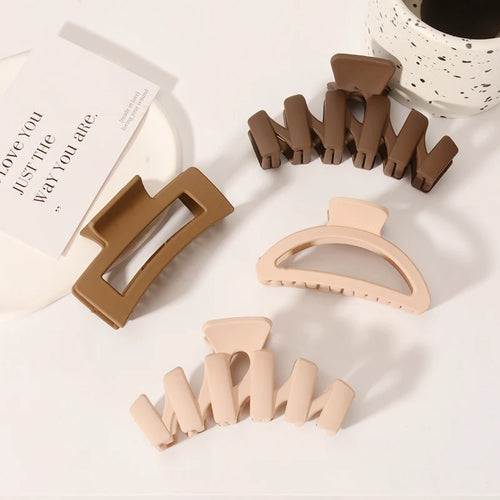 5PCS Frosted Hair Clips Simple Big Hair Claw Clips for Women Girls