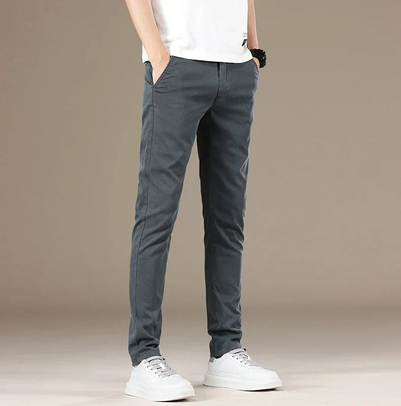 New 2025 Summer Lyocell Fabric Mens Casual Pants Hight Quality Fashion Slim Business Trousers Brand Elastic Soft Cargo Pants