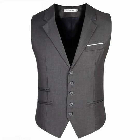 M-6XL Dress Vests For Men Slim Fit Mens Suit Vest Male Waistcoat Gilet