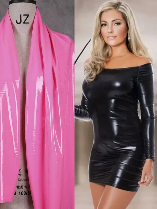 Strapless Long Sleeve Faux Latex Women Mini Dresses Ladies Fashion
