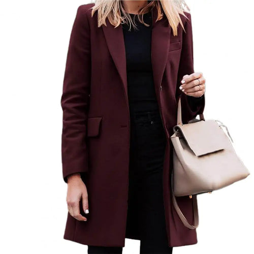 Autumn Winter Trench Coat for Women Suit Coat Single-breasted Long