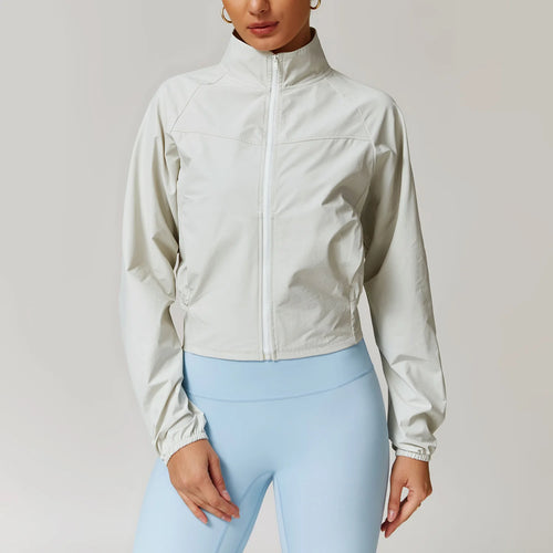 Yoga Long Sleeve Women's Jackets Windproof Running Coat Gym Push Up
