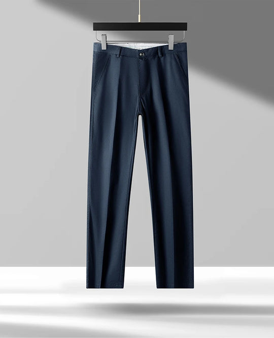 Top Quality 100% Cotton New Brand Casual Fashion Business Long Pants Straight High Waist Regular Fit Trousers Men's Clothing