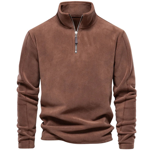 Autumn Winter New Warm Polo Shirts Men's Lamb Wool Sweatshirt Standing