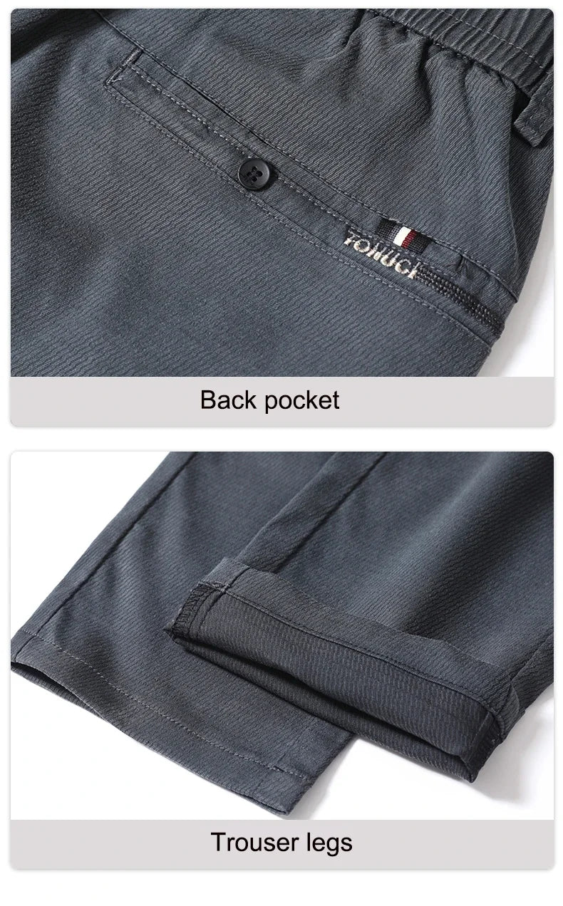 New 2025 Summer Lyocell Fabric Mens Casual Pants Hight Quality Fashion Slim Business Trousers Brand Elastic Soft Cargo Pants