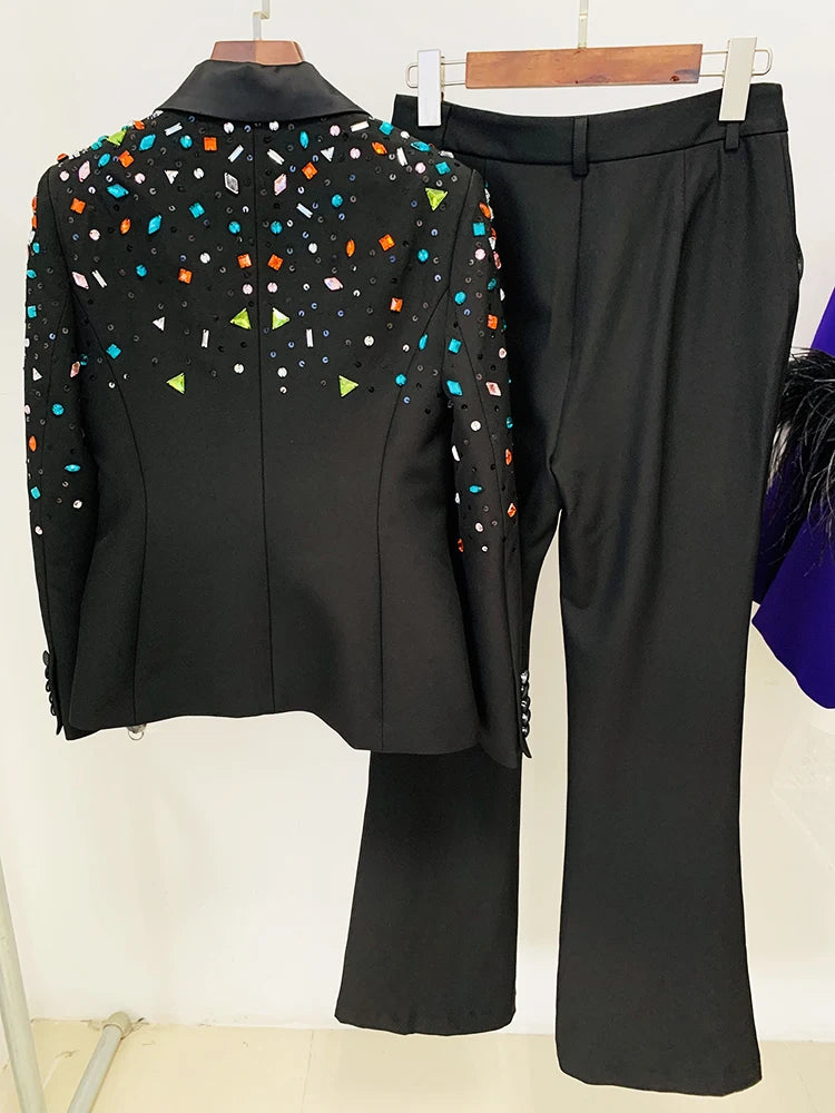 HIGH STREET Newest 2024 Designer Runway Fashion Suit Set Women's Slim