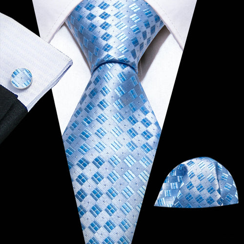 Men Tie Gold Navy Blue Striped Silk Tie 3.4" Jacquard Party