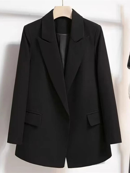 Women's Blazers Spring Autumn Suit Coat Beige Tie Up Jacket Slim Fit