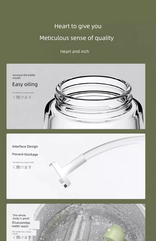 Glass Spray Oil Bottle Jar Spray Dual-Use Air Fryer Kitchen For Home Spray Oil Dispenser Oil Tank Seasoning Edible