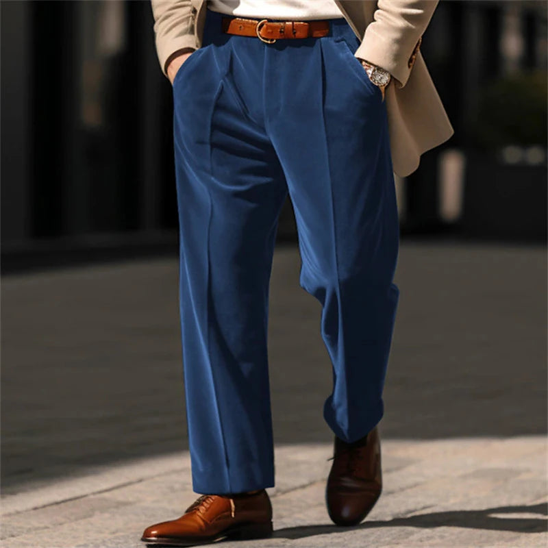 Vintage Velvet Daily Business Trouser Streetwear Autumn Winter Mid