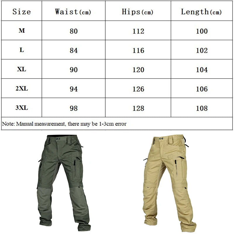 Military Tactical Pants Men's Cargo Trousers Casual Outdoor Waterproof