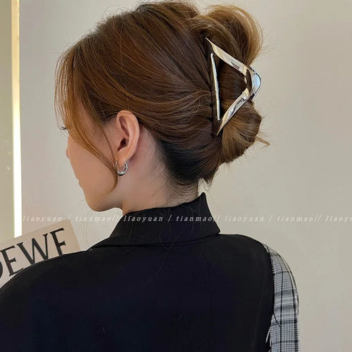 Metal Geometric Hair Claw Crab Hairpins Fashion Cross Hair Clips