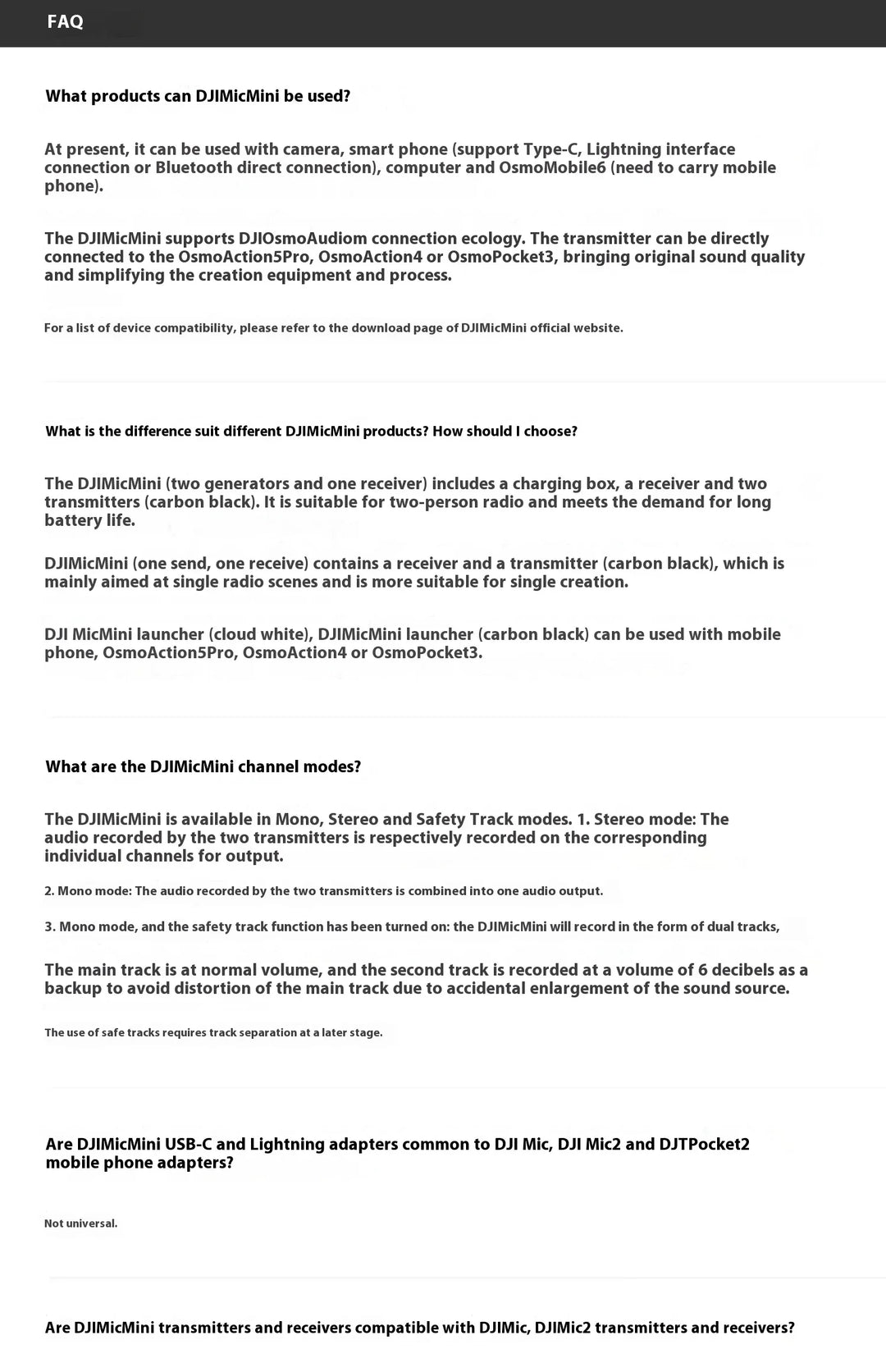 DJI Mic Mini 2TX 1RX add Charging Case Two-Level Active Noise Cancelling 48-Hour Operation High-Quality Audio Stable Transmissio