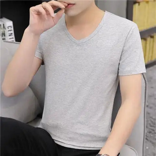 Luxurious Men's Short Sleeve T-Shirt for Summer 2023 V Neck