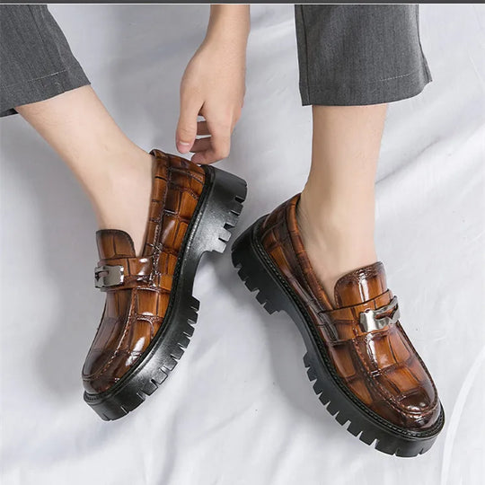 STRONGSHEN Men Oxford Shoes Leather Platform Casual Shoes Comfortable Formal Loafer Business Office Formal Dress Shoes 38-46