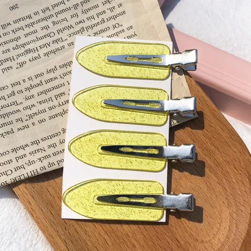 4pcs/set No Bend Seamless Hair Clips Side Bangs Barrette Makeup
